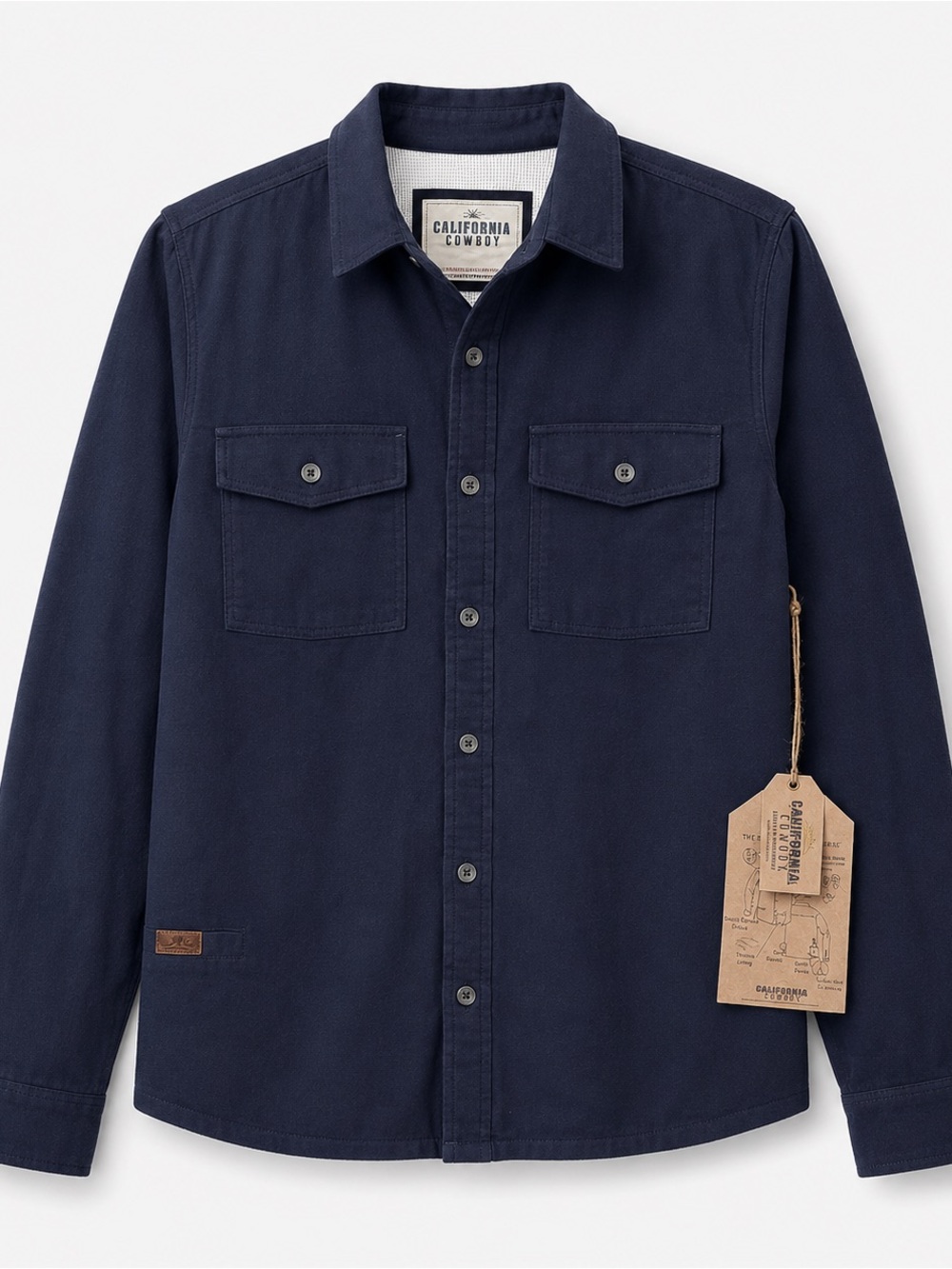 California Cowboy Men's Navy Casual Button-Down Shirt